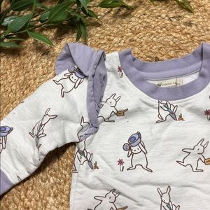 Monica + Andy Double Ruffle Sweatshirt Rabbit Print. 12-18mo